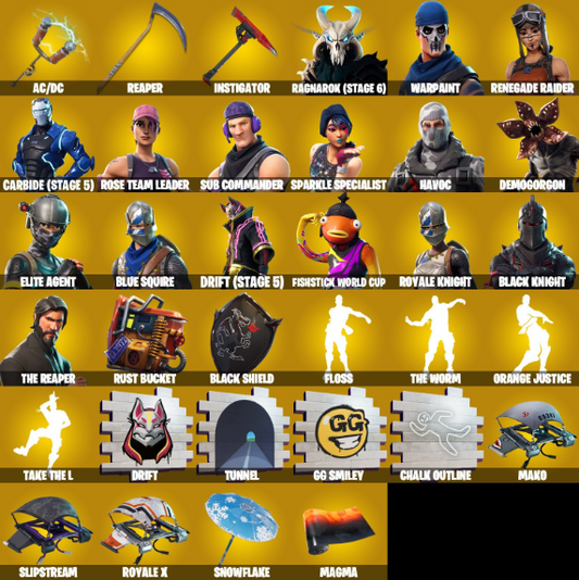 FORTNITE ACCOUNT WITH RENEGADE RAIDER + 10 SKINS (ALL PLATFORMS)